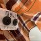 Eddie Bauer Plaid Flannel Shirt Jacket Shacket Medium Orange Maroon