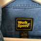 Vintage 90s Work Sport Denim Jean Short Short Sleeve Button Down Collared Large