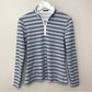 J. McLaughlin Bedford Quarter Zip Striped Top Long Sleeve Pullover Catalina S