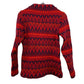 Vintage Nordic Fair Isle Sweater Boatneck Pullover Chunky Knit XS