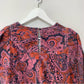 Anthropologie Dayna Corduroy Dress Paisley Floral Medium Pink Orange