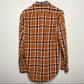 Eddie Bauer Plaid Flannel Shirt Jacket Shacket Medium Orange Maroon