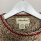 Vintage Eddie Bauer Chunky Knit Grandpa Sweater Beige Red Crewneck Pullover L