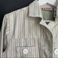 Vintage 90s Bill Blass Striped Jacket Neutral Medium Lightweight