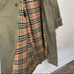 Vintage Burberry Trench Coat Nova Check 14L Long Burberrys Wool Cotton Plaid