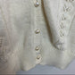 80s Tan F Jay Cream Knit Sweater Vest Pearl Buttons XL Grandpa Academia