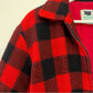 Vintage Johnson Wool Buffalo Plaid Bomber Jacket Red Black Checkered Small