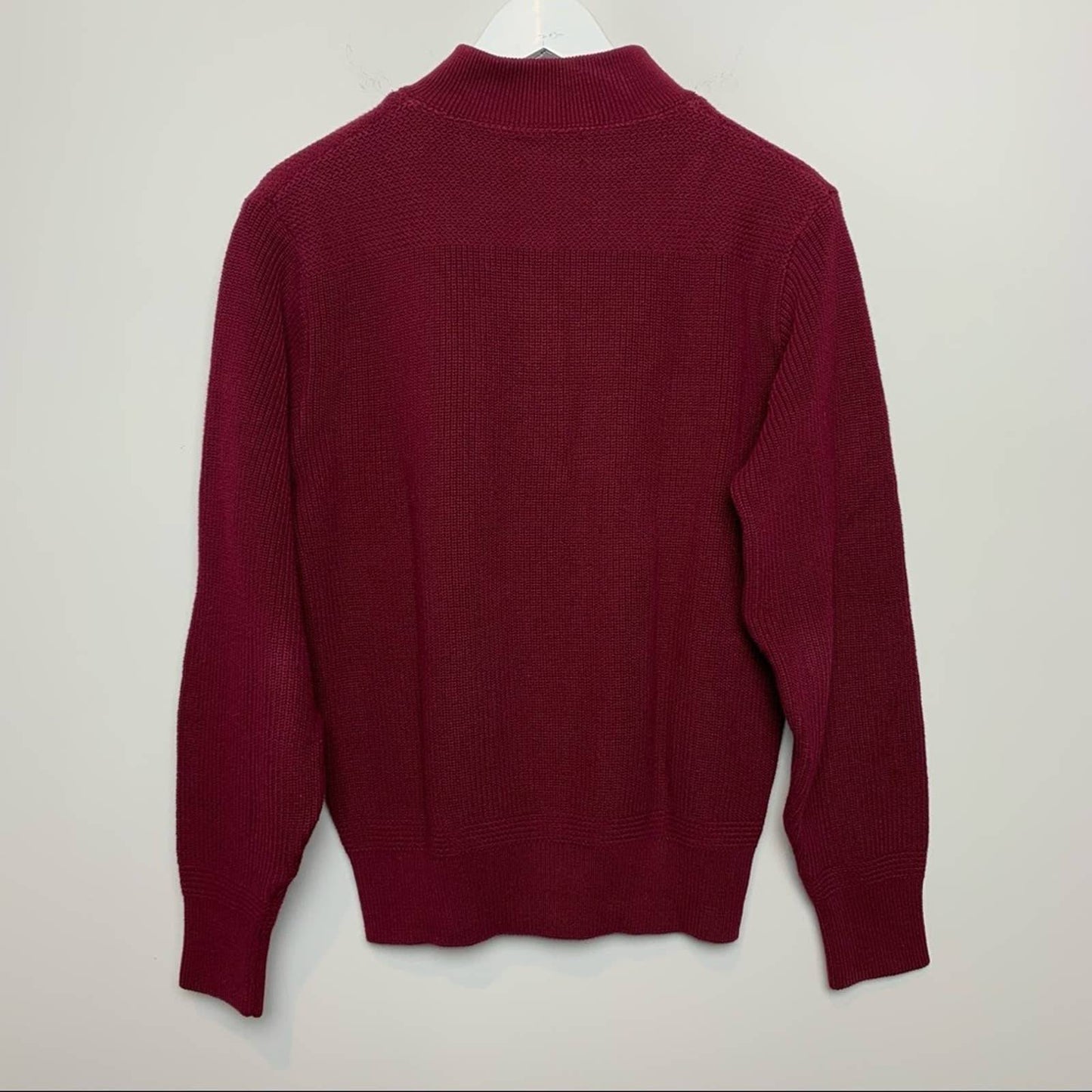 80s L.L. Bean Maroon Sweater Button Down Bib Pullover Crewneck 90s Medium