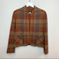 Vintage 60s 70s Patty Woodard Skirt Suit Blazer Wool Plaid Rainbow Pleated