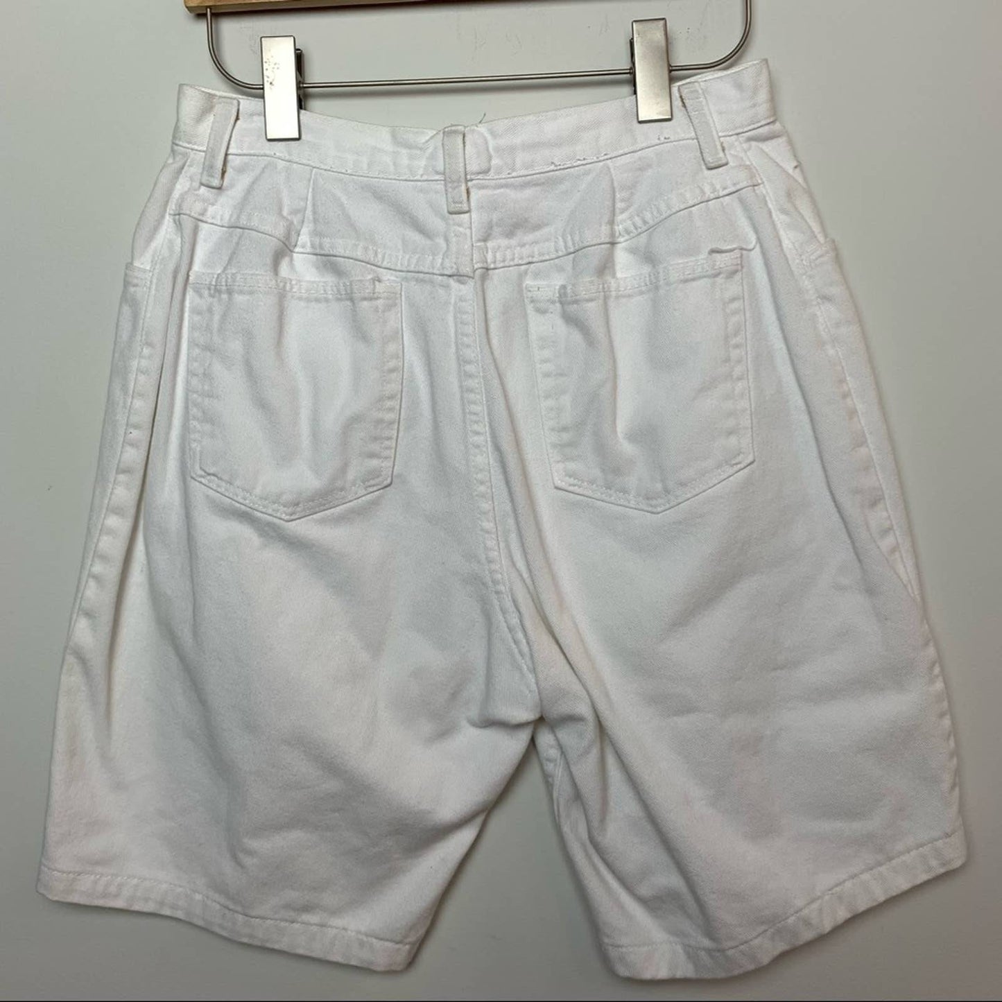 90s Wrangler High Rise White Jean Shorts 29 Inch Waist