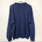 Vintage Izod 90s Argyle Chunky Knit Grandpa Sweater XL Cotton Oversized Blue