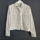 Vintage 90s Bill Blass Striped Jacket Neutral Medium Lightweight