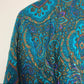 80s Quilt Coat Quilted Jacket SK & Company Teal Jewel Tones Small Cropped